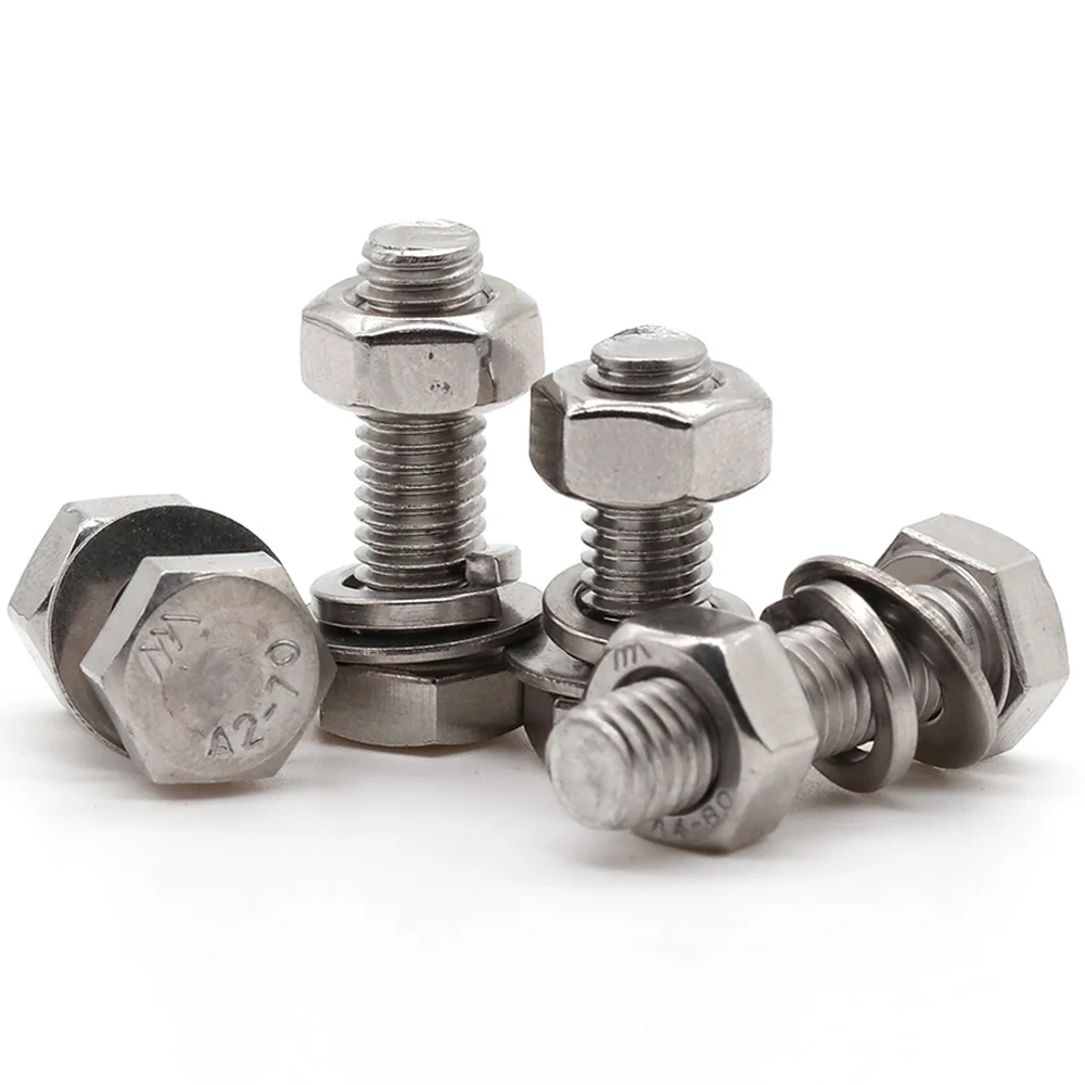30 комплектов Шестигранный Болт M3 M4 A2 304 нержавеющая сталь DIN933 Шестигранная