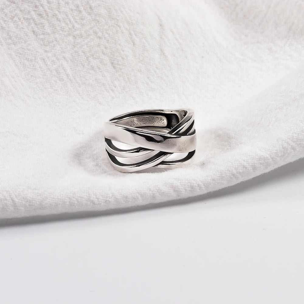 

Ckysee Classic 925 Sterling Silver Rings Cross Twist Engagement Wedding Rings For Women Bijoux Femme Fine Jewelry