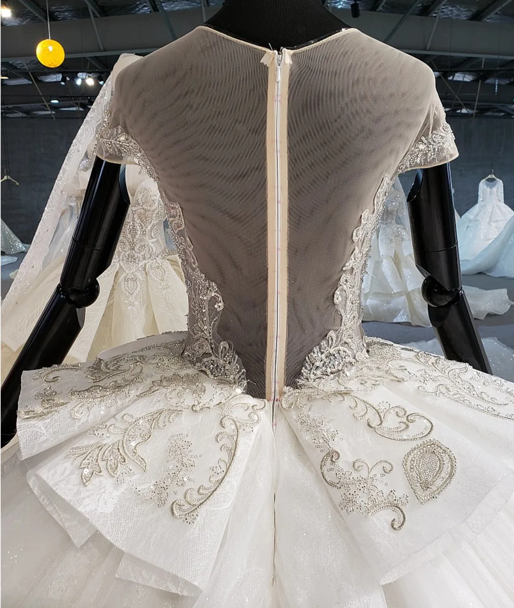 Traje De Novia Blanco оптовая продажа роскошное платье с рукавами-крылышками на шнуровке