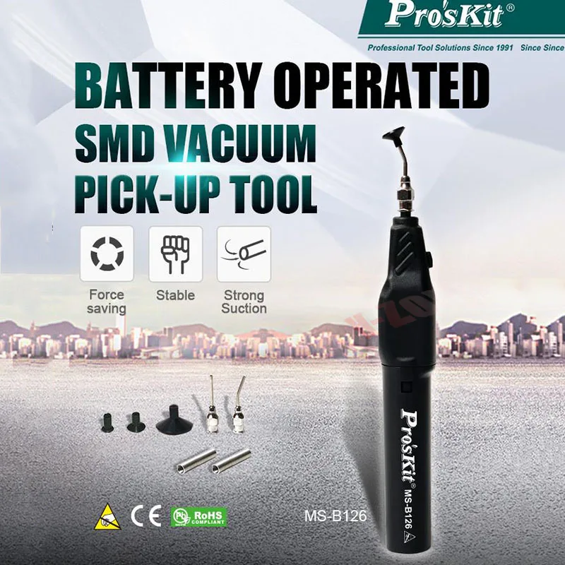 Pro'sKit MS-B126 мощный Электрический Вакуумный патрон Антистатическая всасывающая