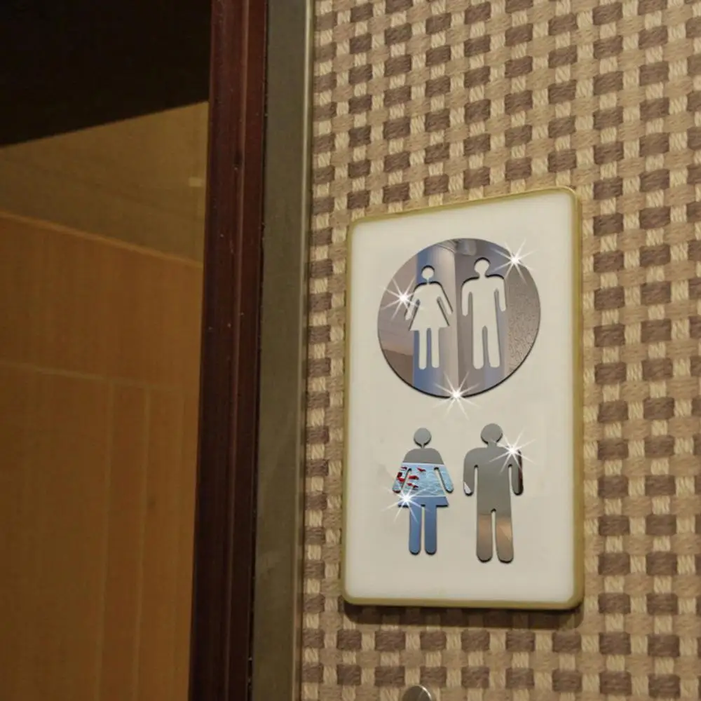 5 мм 3D акриловые солнцезащитные очки зеркальные круглые Туалет дверная табличка