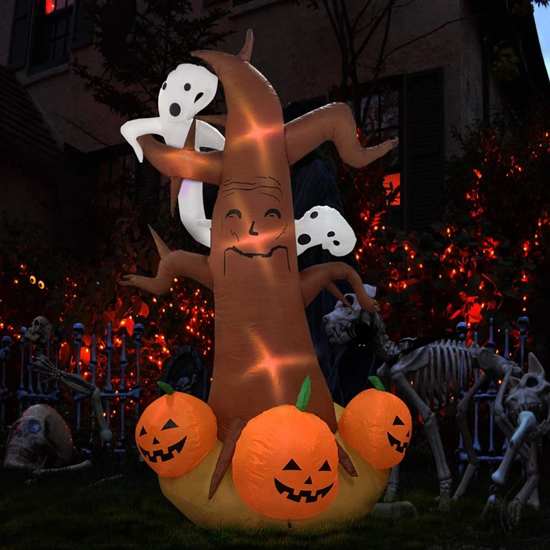 2.4M Haunted Archway Inflatable Dead Tree With Owl Ghost And Pumpkins Halloween Yard Decoration Led Lighted | Игрушки и хобби