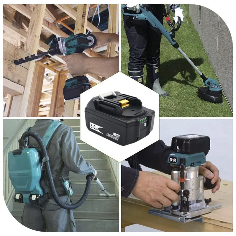 

3PCS Latest Version BL1880B 18V 8.0A Li-ion Rechargeable Battery for Makita 18V BL1830 BL1840 BL1850 BL1860 Power Tool Indicator