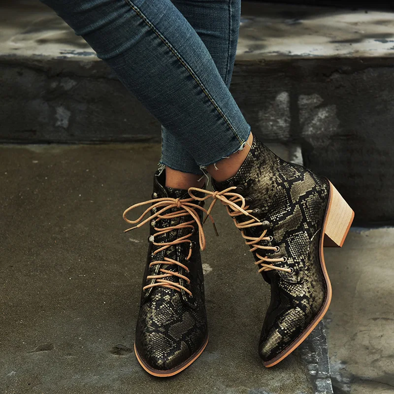 2019 Модные женские ковбойские ботинки на весну осень женская обувь зимние