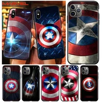 shield captain america marvel for apple iphone 12 pro max mini 11 pro xs max x xr 6s 6 7 8 plus 5s se2020 soft black phone case