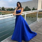 Женское вечернее платье с открытой спиной, длинное синее платье для выпускного вечера, 2022