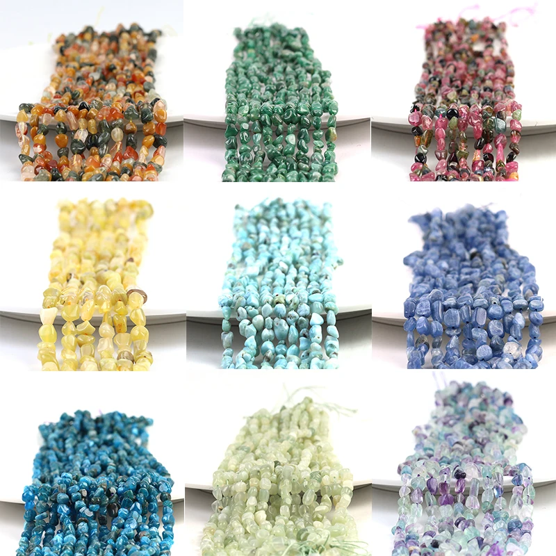 

Wholesale Natural Gravel 15"5*8mm Oval Shape Stone Beads Loose Beads For Jewelry Making DIY Necklace Bracelet Accessories