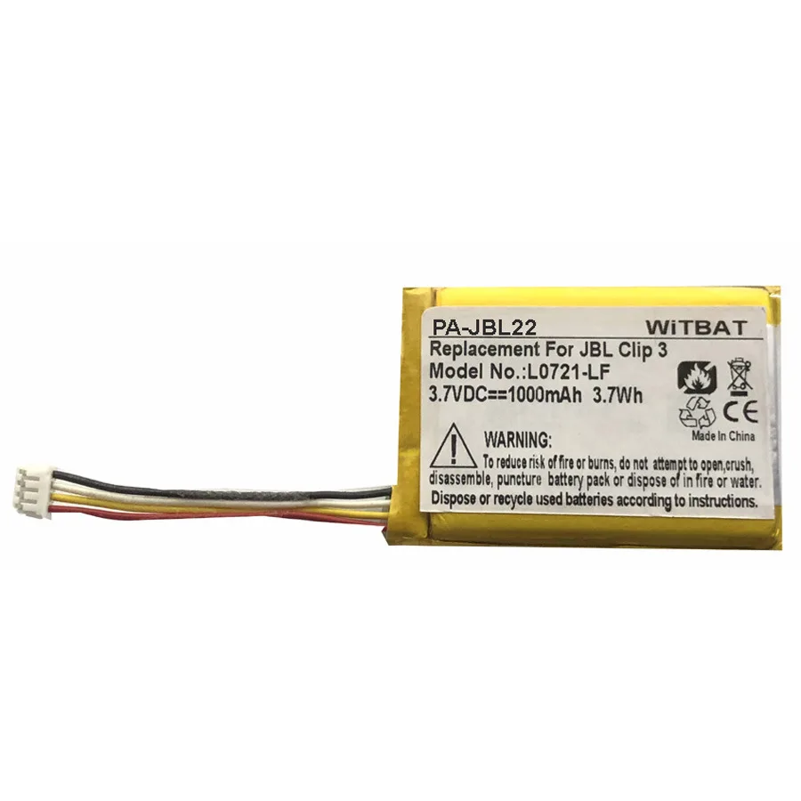 

ZHUJI 1000mAh Battery for JBL Clip 3,L0721-LF, MLP553851