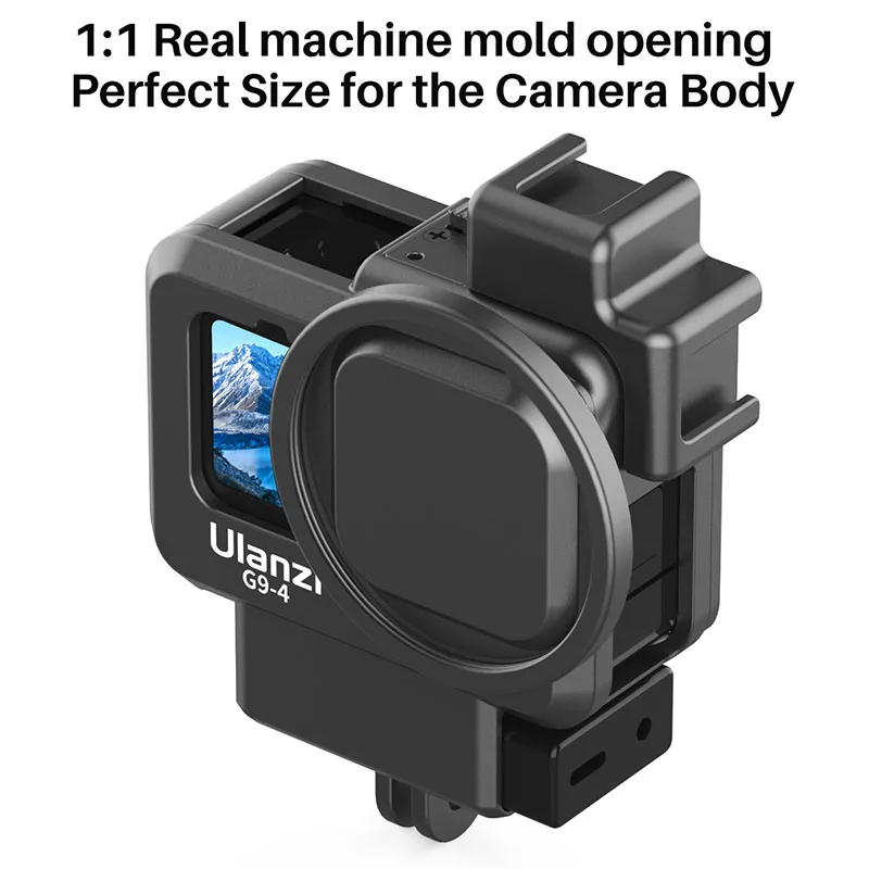 Ulanzi GoPro 11 10 9 Plastic Camera Cage For GoPro Hero 11 10 9 Black Housing Case Mic and Fill Light Cold Shoe Vlog Accessories images - 6