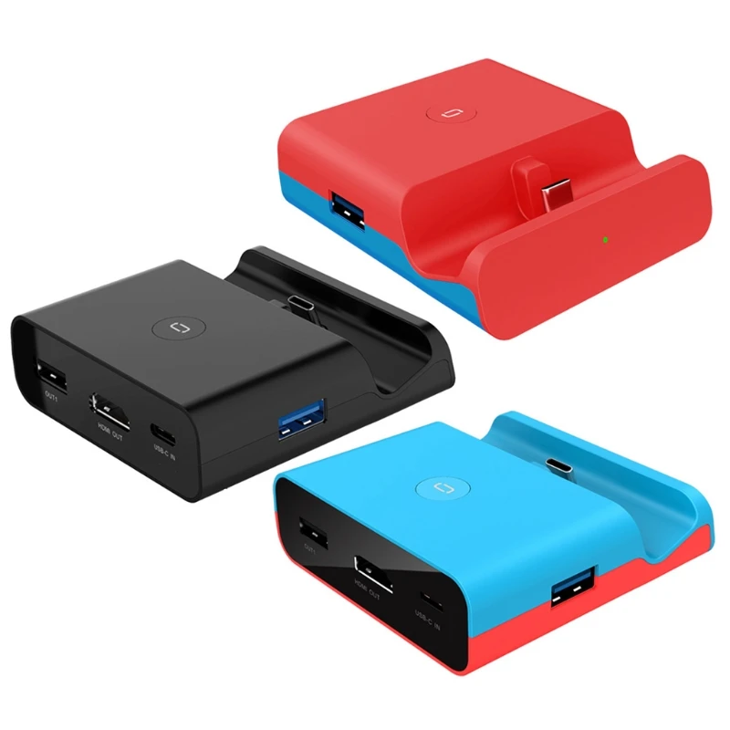 For Switch/Switch Lite Console Video Converter Portable Mini HDMI-Compatible TV Dock Charging Station Charger
