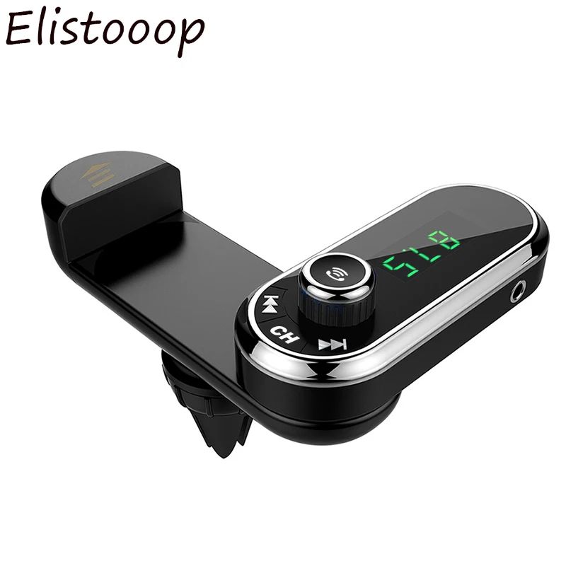 Автомобильный комплект громкой связи Bluetooth AUX аудио FM передатчик поддержка TF