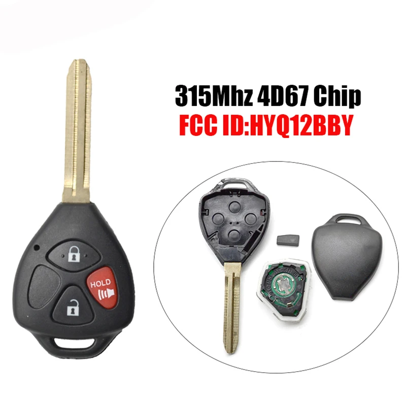 T0140 ключ автомобиля 3 кнопки 315 МГц 4D67 чип HYQ12BBY для Toyota Camry 2006 2009 2010 дистанционный