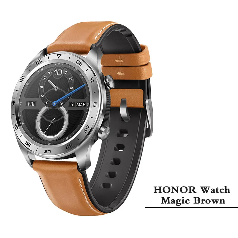 brown Оригинальные часы huawei Honor, волшебные спортивные часы для сна, езды на велосипеде, плавания, горы, gps, долгий срок службы батареи, 1,2 дюйма, часы Honor dream - Цвет: brown