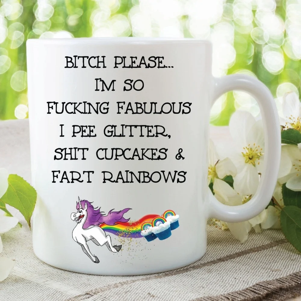 Сука I'm A Unicorn Fart радужные подарочные кружки с принтом чашки чайные кружки