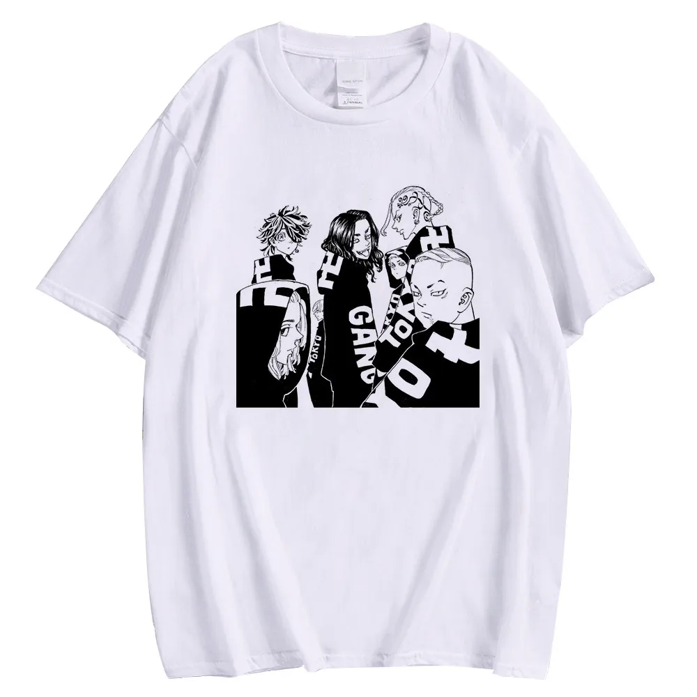 

CLOOCL Cartoon Manga T-shirts Tokyo Revengers Printed White Cotton T-shirt Anime Shirt Unisex Short Sleeve Harajuku Pullover