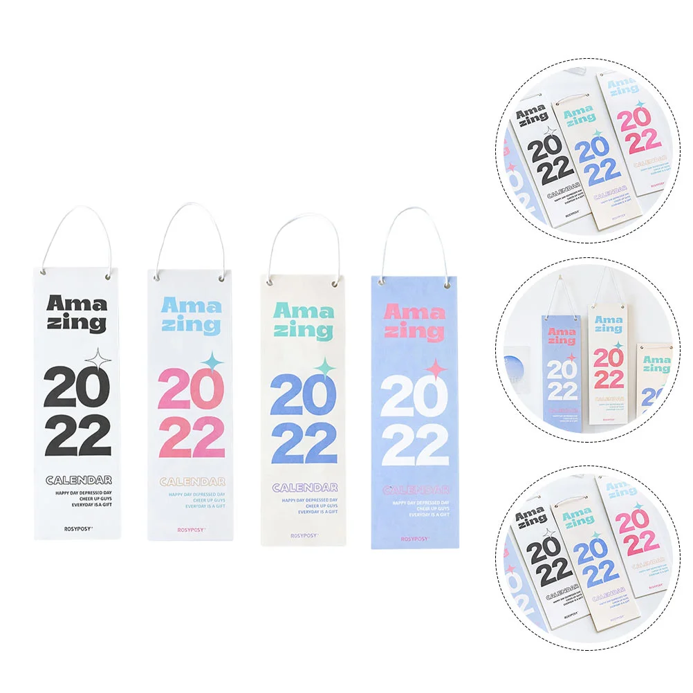 

4pcs Paper Hanging Calendars Paper Calendars Wall Decorations (Assorted Color)