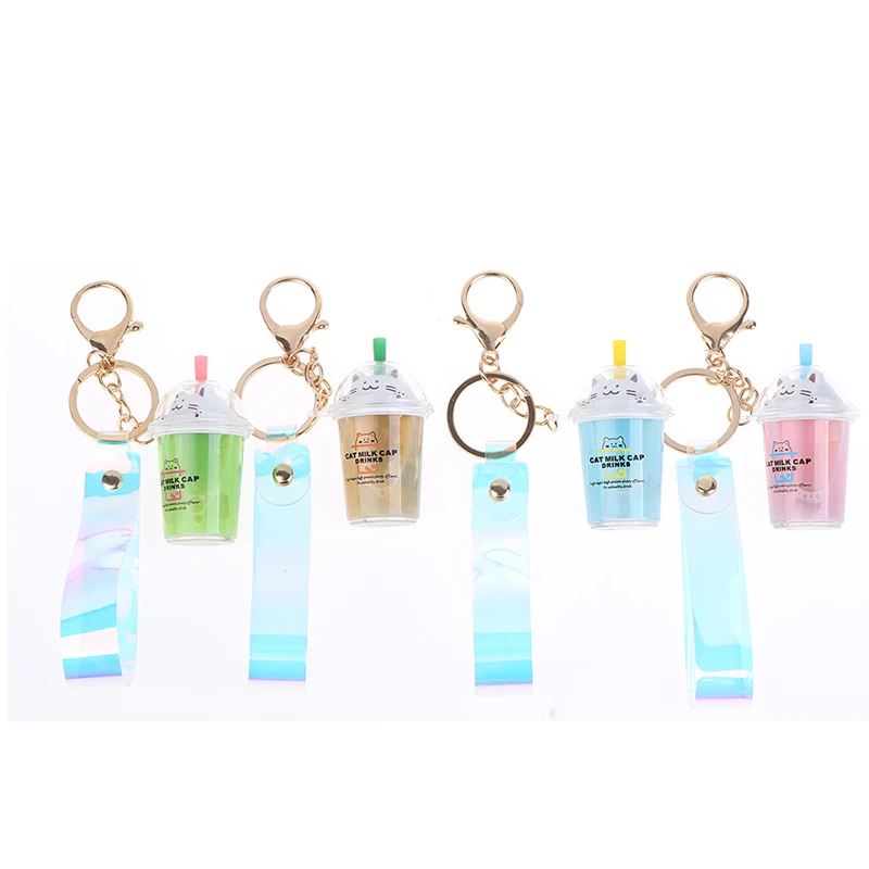 Новинка брелок с мультяшным котом автомобильный мини-брелок чашкой молочного