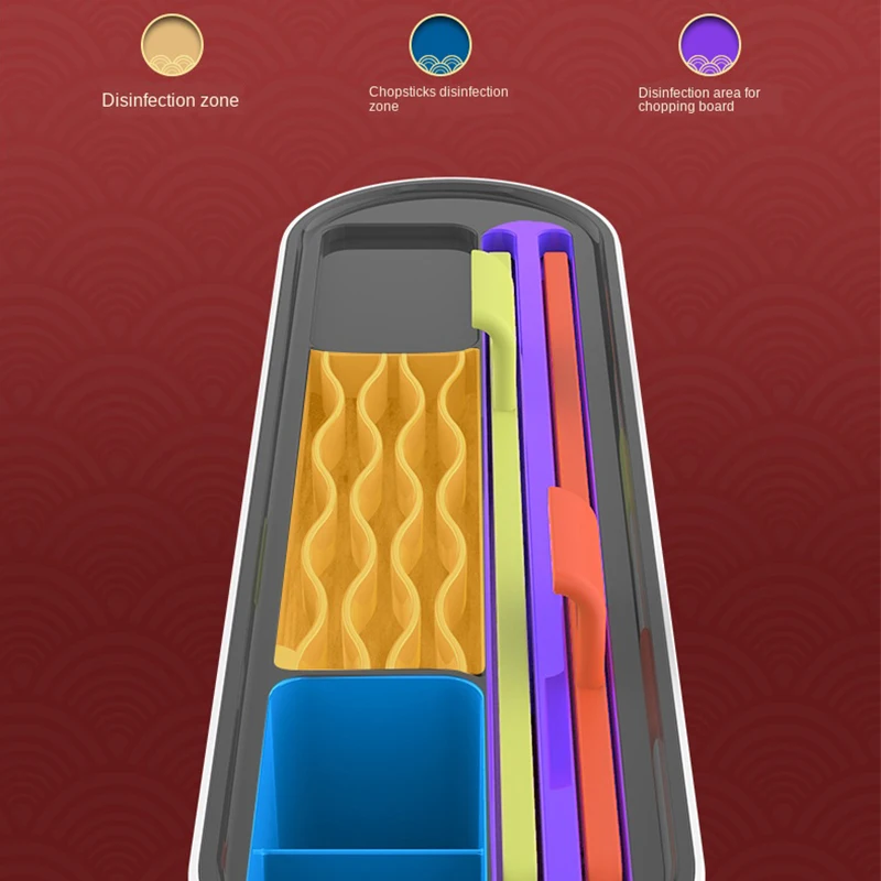 

Portable Sterilizer Box Smart Cleaner Sterilization Cutlery Rack Kitchen Knife Spoon Cutting Board Disinfection Tube Holder