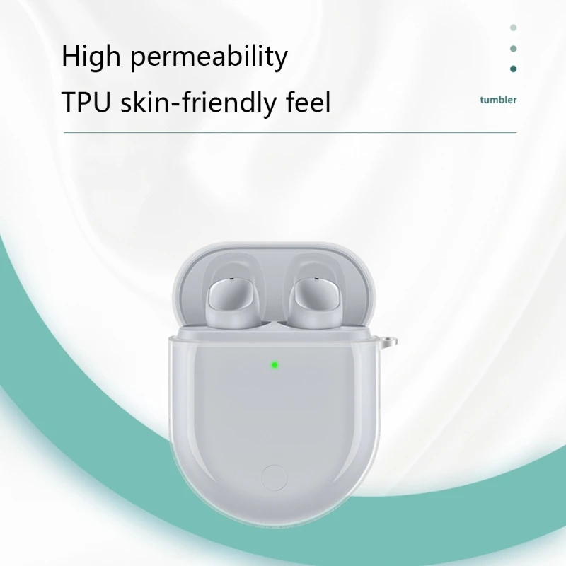 Чехол для наушников совместимый с Redmi AirDots 3 Pro зарядный чехол мягкий прозрачный из