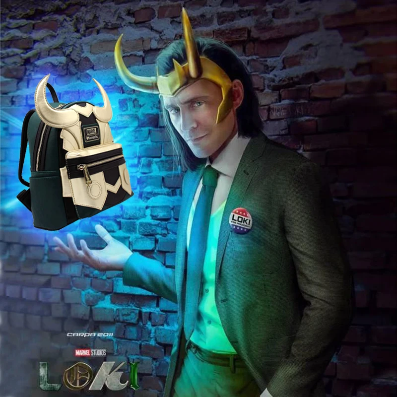 

Реквизит для косплея Loki, рюкзак из искусственной кожи, сумка с супер-Героем Тора, сумка на плечо, модный дорожный рюкзак для ноутбука, подаро...