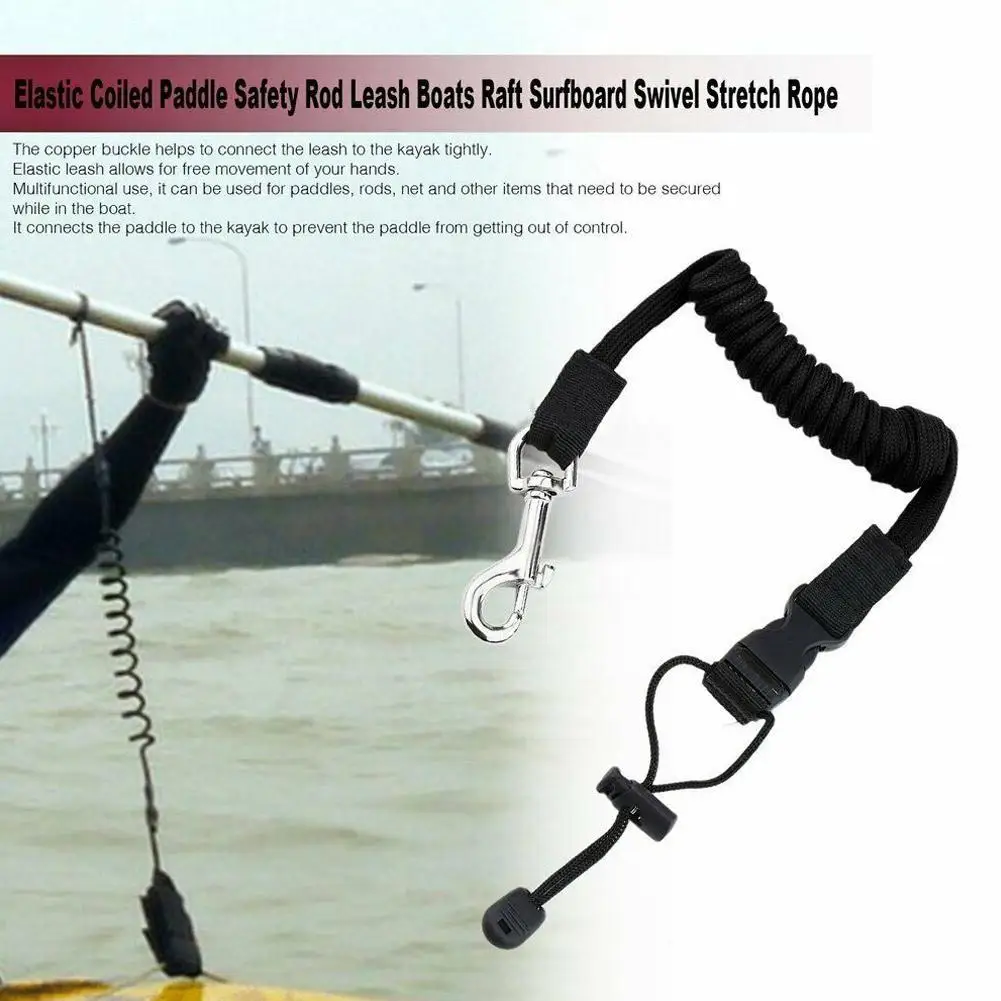 Elastic Kayak Canoe Paddle Leash Surfboard Surfing Safety Rope Rowing Boats Lanyard Fishing Rod Accessories | Спорт и развлечения