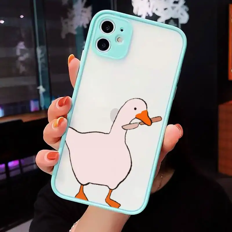 

Goose Game Interesting Duck Game Phone Cases Matte Transparent for iPhone 7 8 11 12 s mini pro X XS XR MAX Plus cover funda