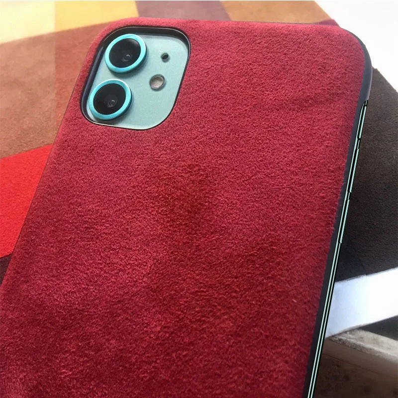 Чехол для телефона без полей iPhone 11 Pro Max итальянский замшевый тканевый чехол 7 8 Plus X