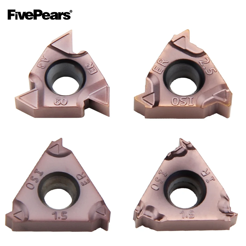 FivePears 10 шт. резьбовые токарные инструменты твердосплавные вставки ISO 16 IR ER1.5 2,0 2,5 3,0 AG60 токарный станок с ЧПУ