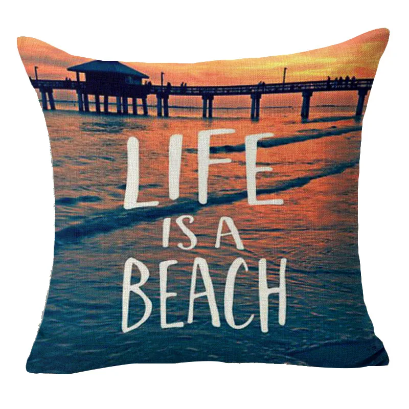 

Ocean letter pattern polyester pillowcase