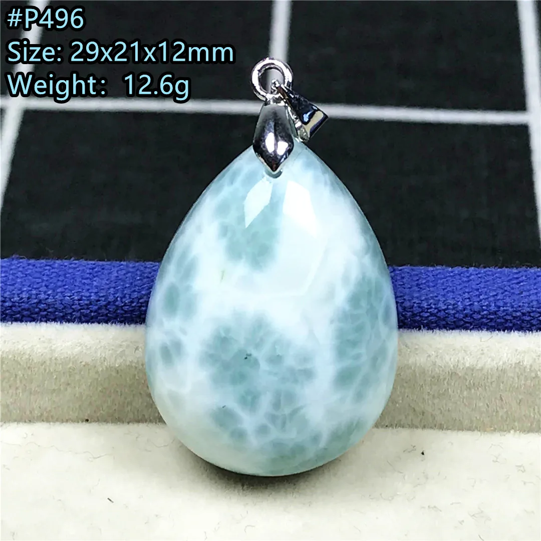 Натуральный Синий Larimar ожерелье кулон ювелирные изделия для женщин и мужчин