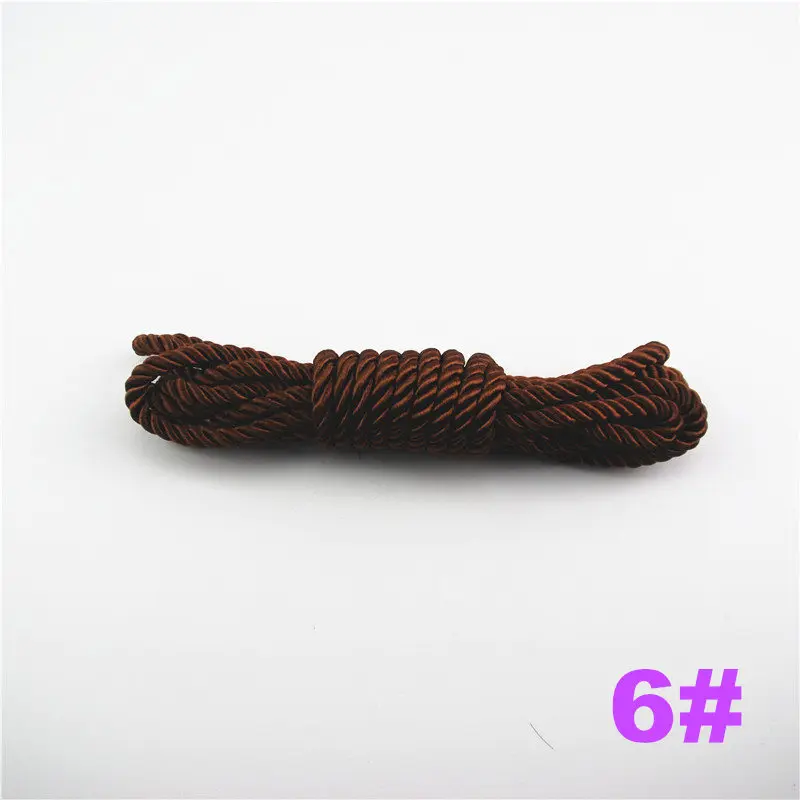 DIY Cord Jewelry findings 5 мм сплошной цвет 3 плетеный шнур нить декоративная скрученная атласная полиэфирная нить 10 м/шт. DS220 - Цвет: 6