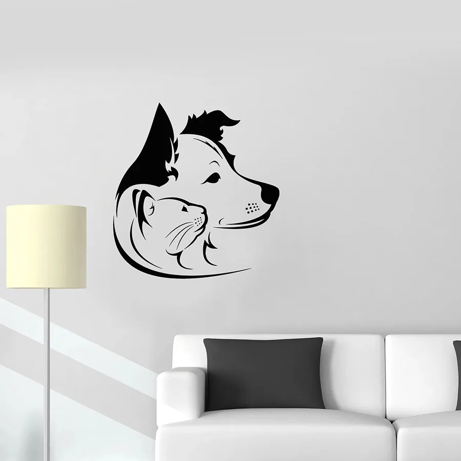 

Dog And Cat Wall Decal Pet Shop Family Animals Vinyl Window Stickers Kids Bedroom Nursery Home Decor Pets Clinic Cute Mural M047