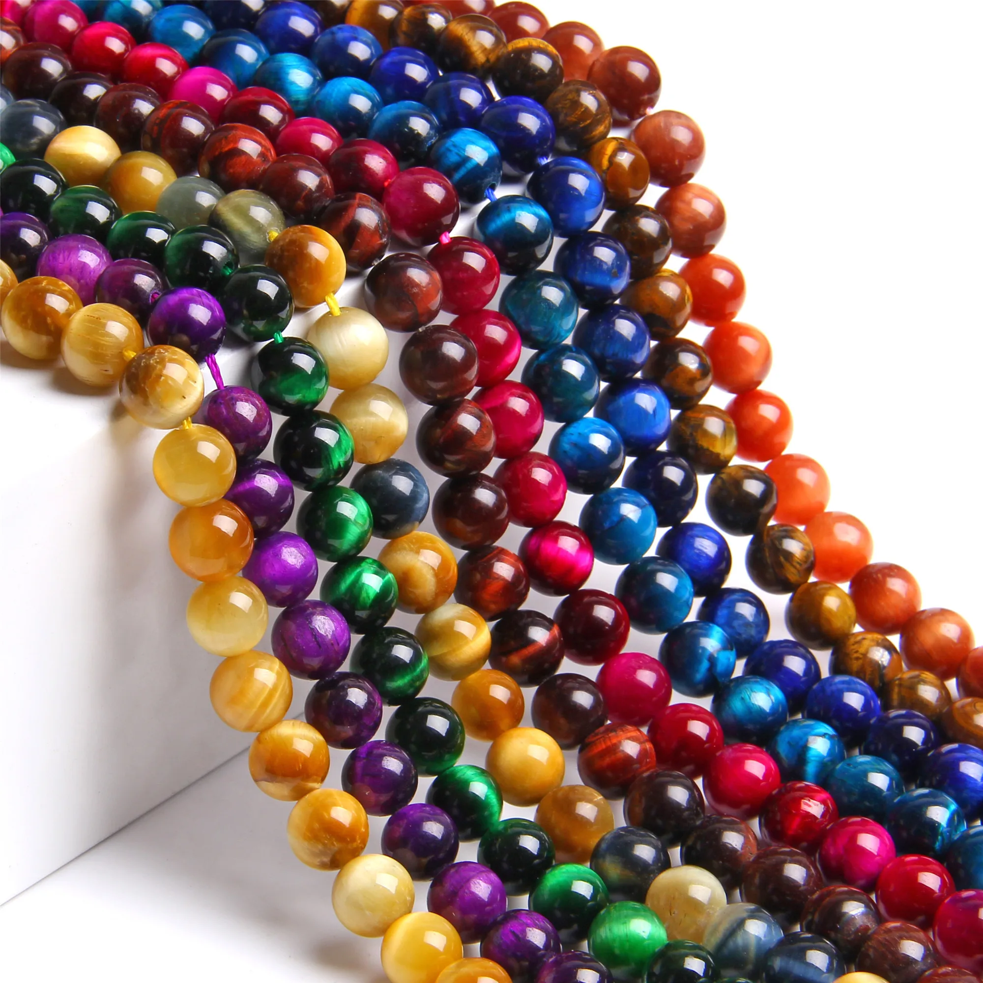 Бусины из натурального камня золотистые тигровый глаз круглые бусины для