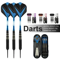 9 pcs steel tip darts set dart tips for dartboard with brass barrels flights gift case for beginners professionals new durable