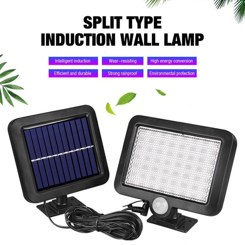 

56LED Modern For Patio Outdoor Solar Wall Light Infrared Induction Indoor IP65 Waterproof Easy Install Porch Home Decor ABS