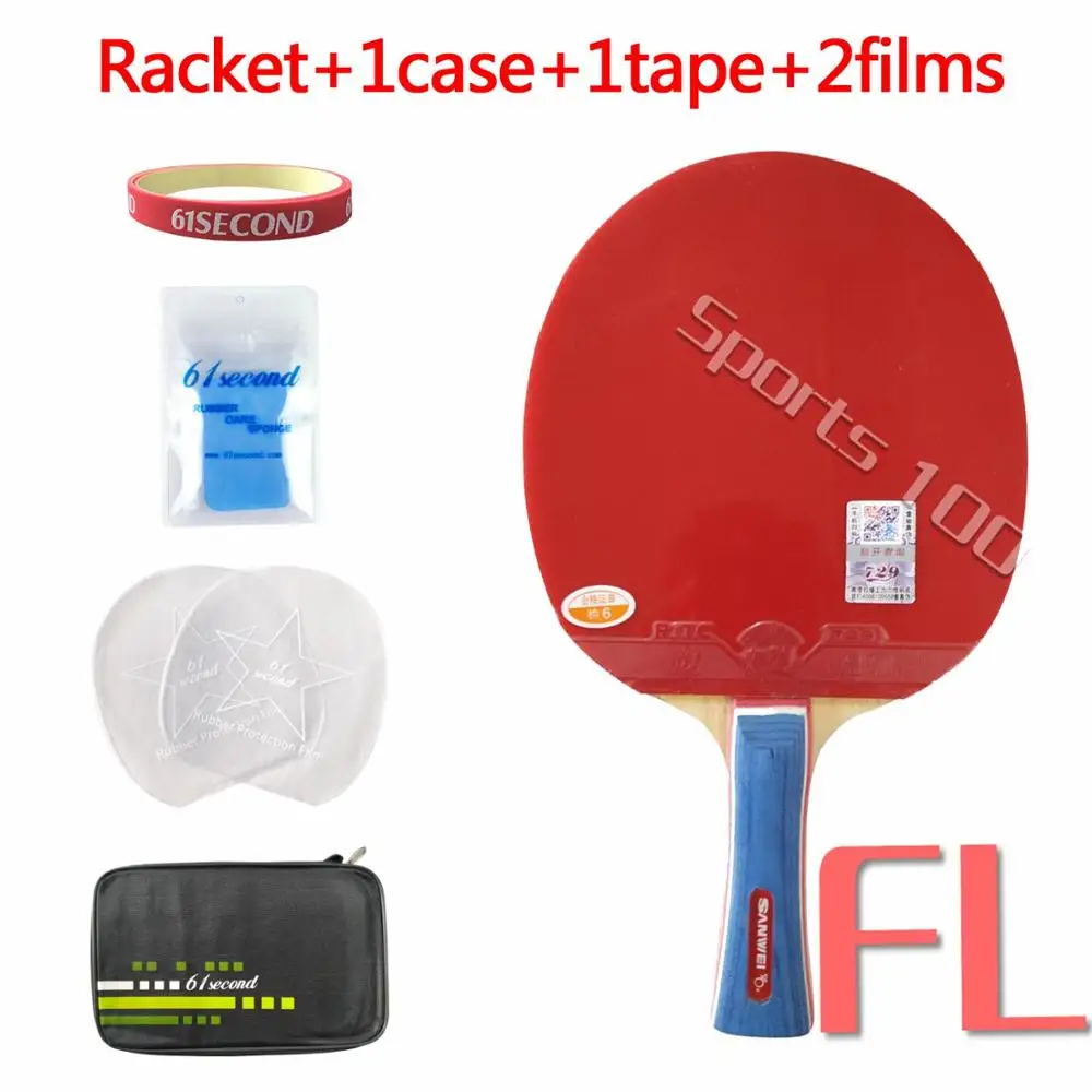 FL with F 1case Профессиональная комбинированная ракетка Sanwei M8 с 2x 729 резиновой губкой для настольного тенниса с длинным веслом - Цвет: FL with F 1case