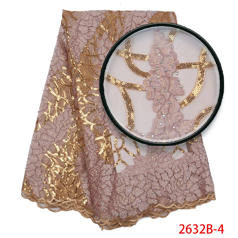 Кружевная ткань с французскими блестками 2019 Высококачественная вышивка