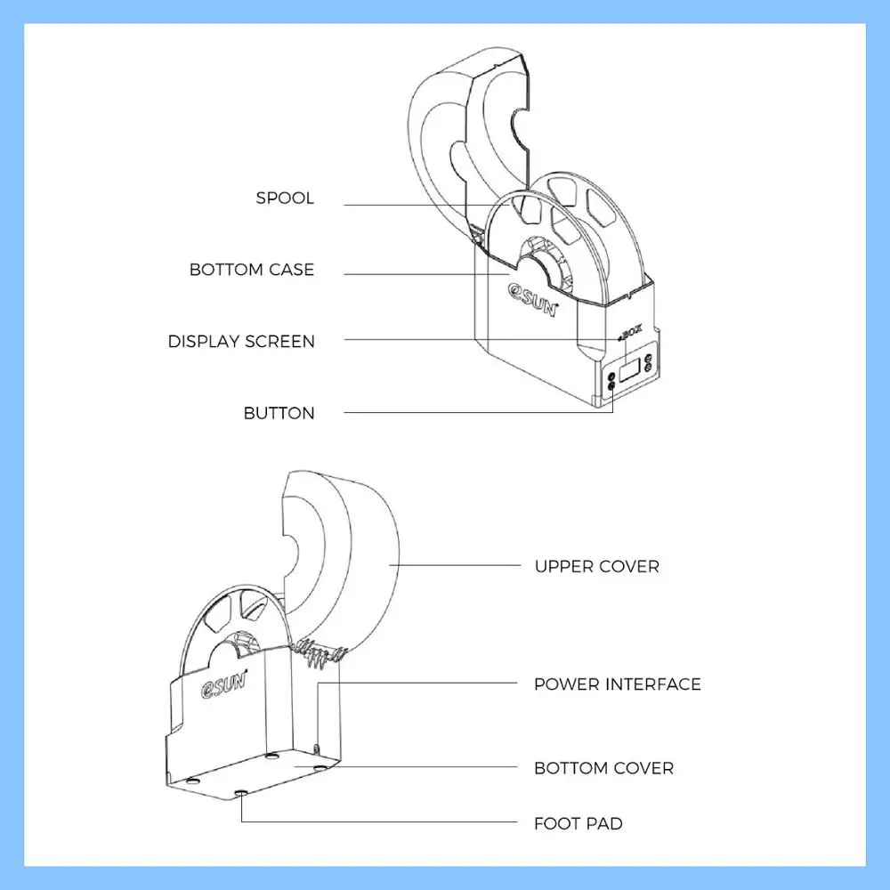 Коробка для сушки нити eSUN 3D с пла/АБС/ПЭТГ/дерево/шелк радуга 1 75 мм 0 5/1 кг коробка