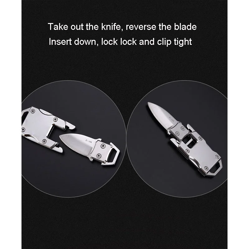 

Mini Pocket Foldable Stainless Steel Knife With Keychain Outdoor Sports Camping Hiking Hunting Survival Self Defense Supplies