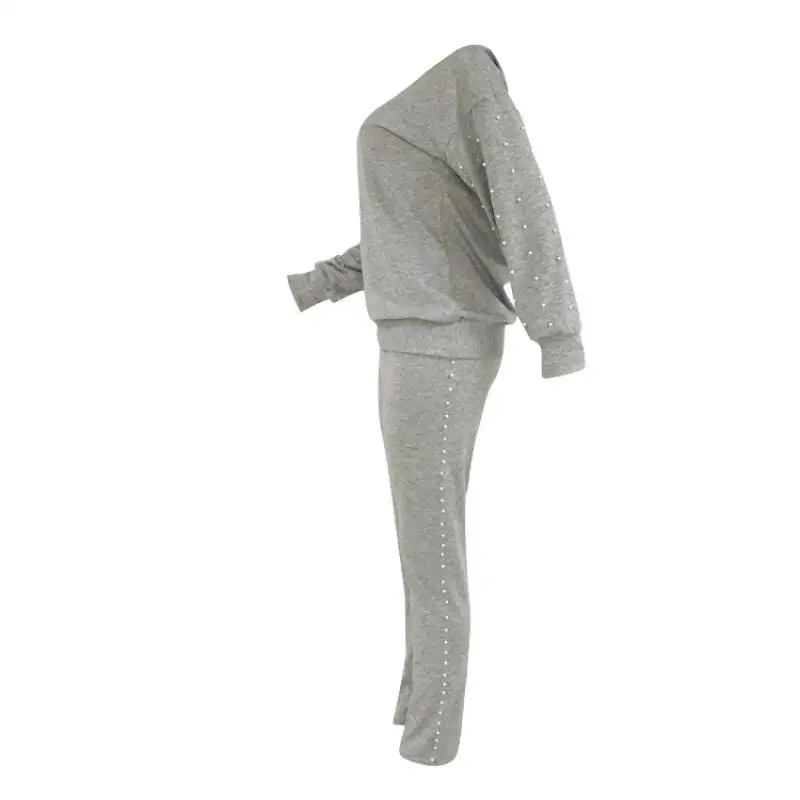 

Autumn Pearl Beading Leisure Suits Women Tracksuit Long Sleeve Hoodies Pants Sets Two Piece Sets 2 Pieces Set Matching Set Suits