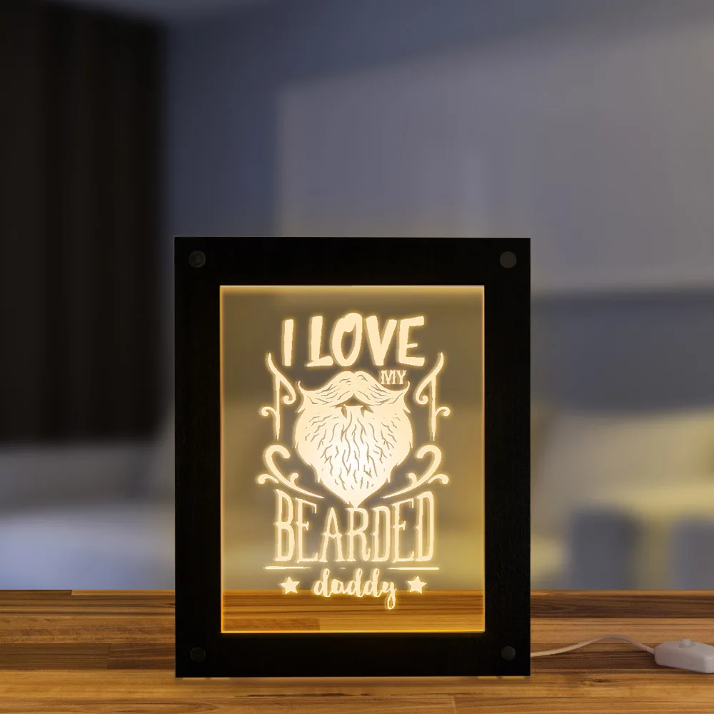 I Love My Bearded папа декоративная подсветка деревянный светодиодный ночник дисплей