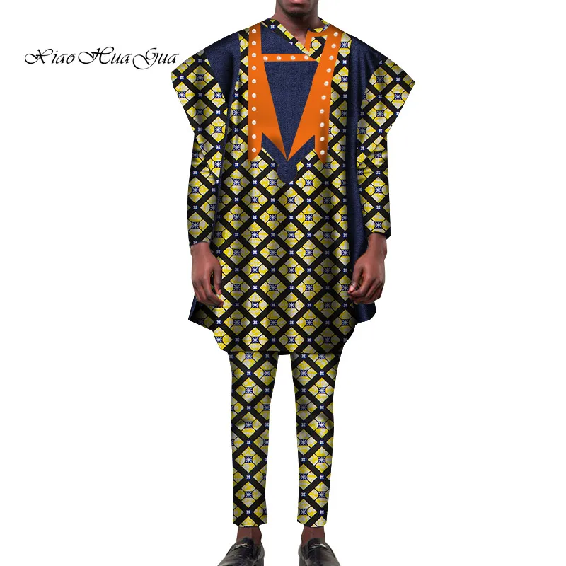 Халат платье пуловеры для мужчин с сумочками в тон Африканским узором рубашки
