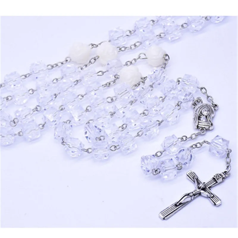 Белые бусины ручной работы подарок для женщин вечевечерние религиозная