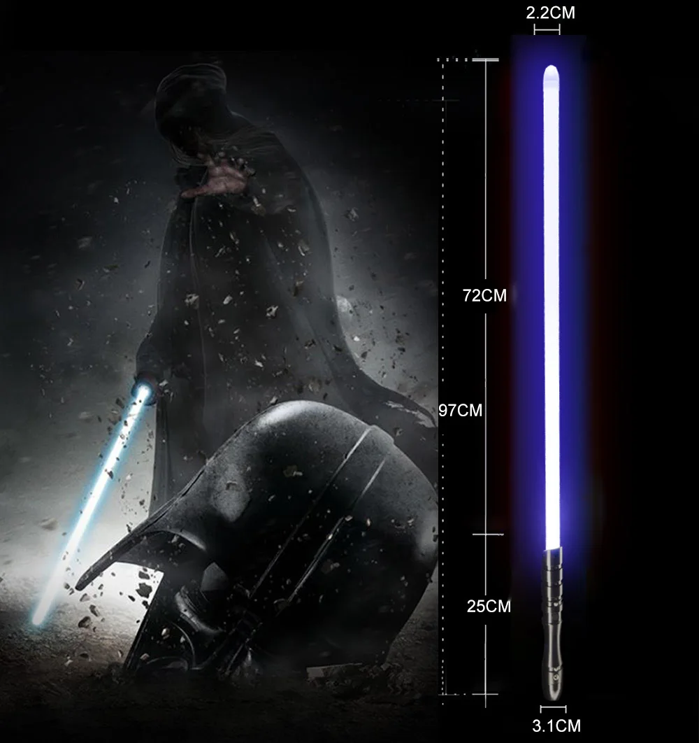 Black HD blue Светильник saber со звуковым сигналом, светильник Jedi Sith Luke, подвесной светильник Saber Force, изменяющий цвет, с металлической ручкой - Цвет: Black HD blue