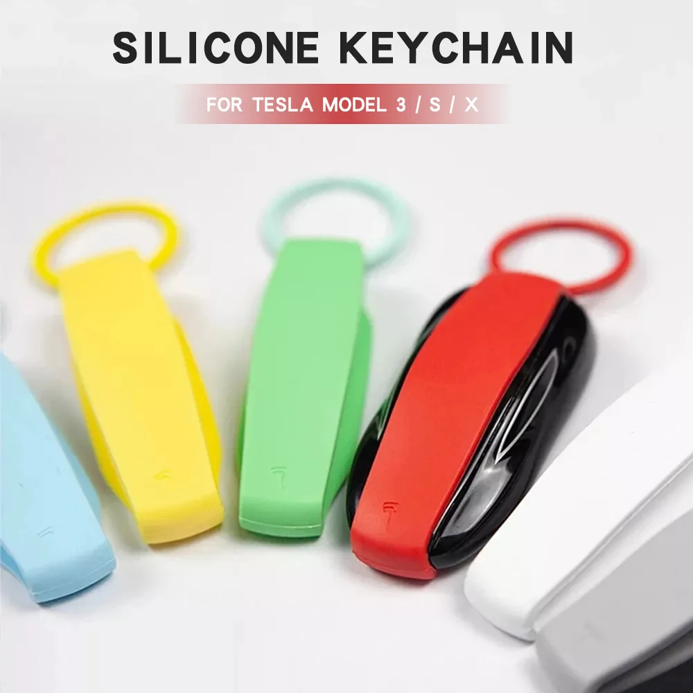 

Silicone Car Key Cover Case For Tesla Model 3 Keychain Shell Key Fob Rubber Protector Cases For Tesla Model S X Remote Keyless
