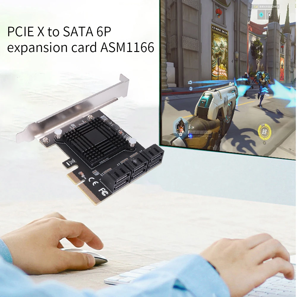 PCIe к 6 портам SATA 3 III 0 Гбит/с SSD-адаптер PCI-e PCI Express x1 плата контроллера расширения с