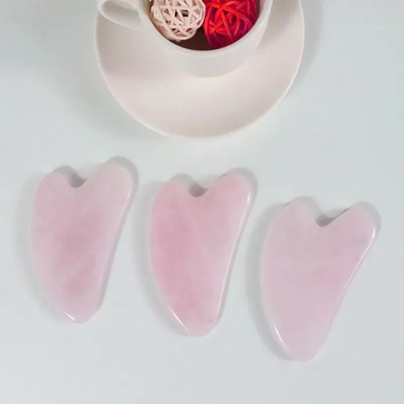 Розовый кварц Минеральные Кристаллы gua sha лица рейки исцеления натуральный