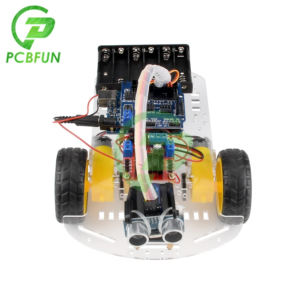 2WD Smart Car Kit Avoidance Tracking Motor Robot Chassis Speed Encoder Battery Ultrasonic Module For Arduino | Электронные