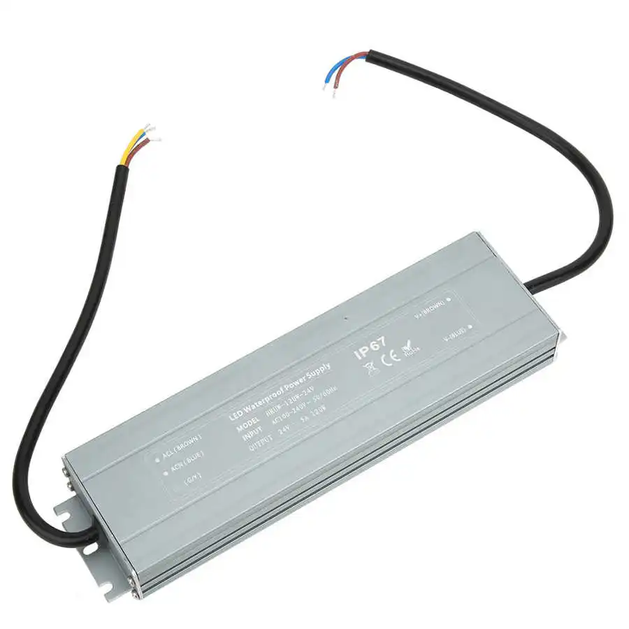 HRUW 120W 24V источник питания IP67 водонепроницаемый адаптер светодиодный