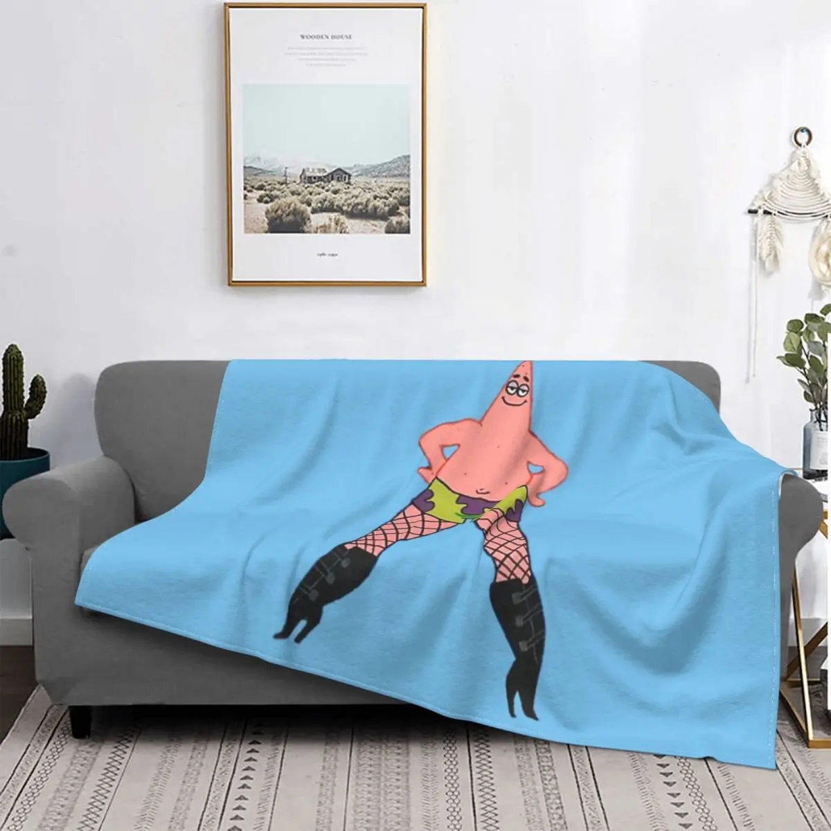 

Patricio In Fishnets manta colcha cama a cuadros sofá Toalla de playa Kawaii manta fundas de cama de invierno
